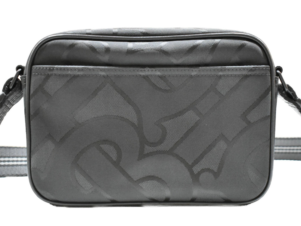 Burberry Canvas Black Paddy TB Shoulder Bag Leather Monogram Black